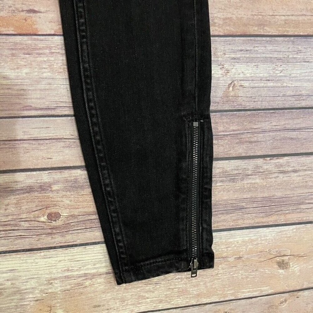 NWT Pilcro High Rise Denim Legging Jeans Ankle Zipper Moto Anthro - Picture 2 of 14